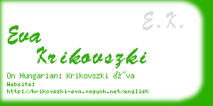 eva krikovszki business card